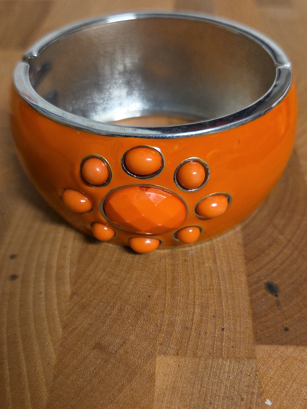 Vintage Orange Statement Resin Cuff Bracelet